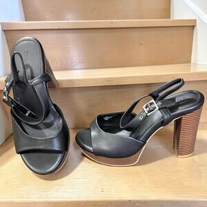 Torrid Black Platform Sandals 9.5WW Extra Wide Width Open Toe Heels 4" NWT Sexy